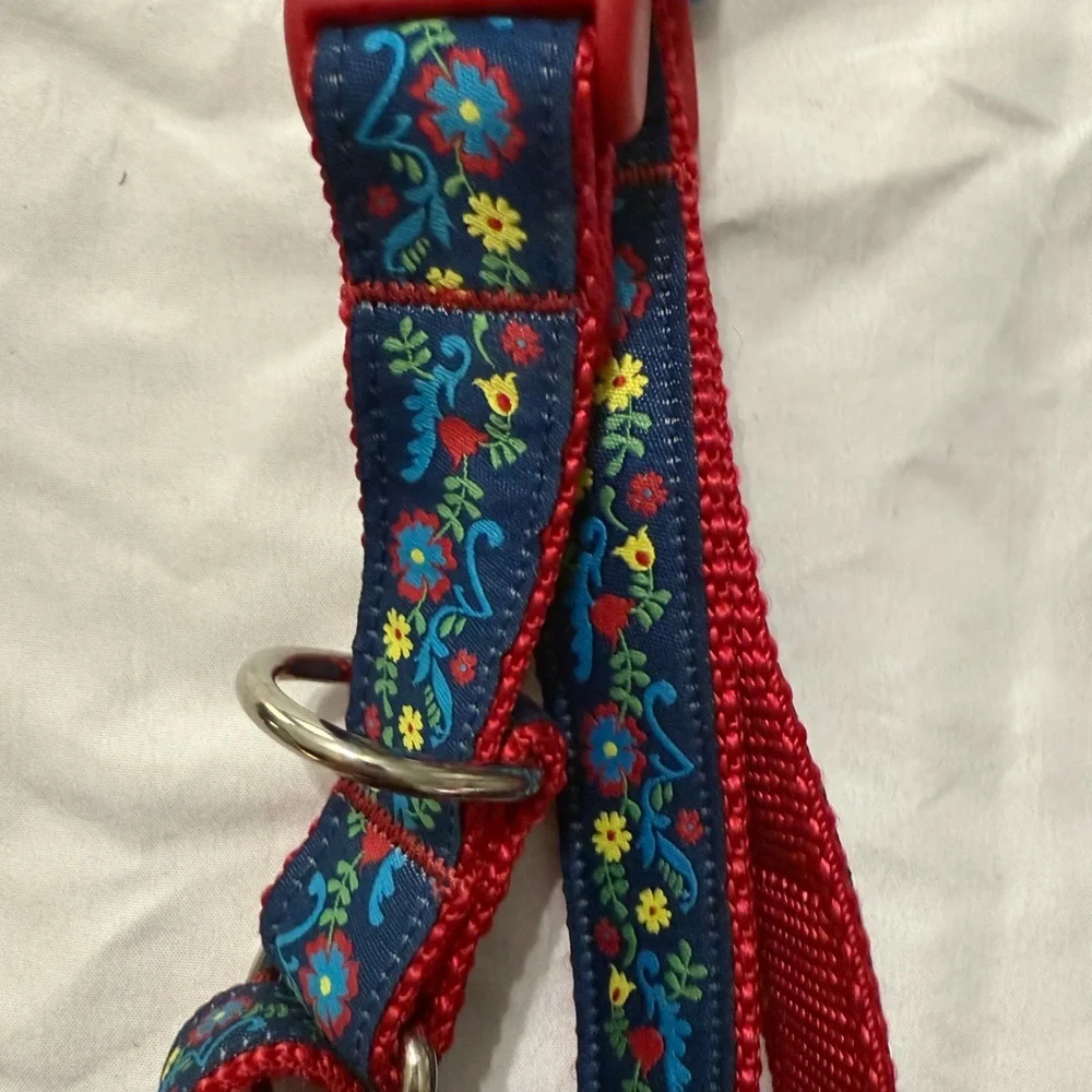 RC Pets‎ Red and Blue Floral Training Collar Size l/g 19”-26” New